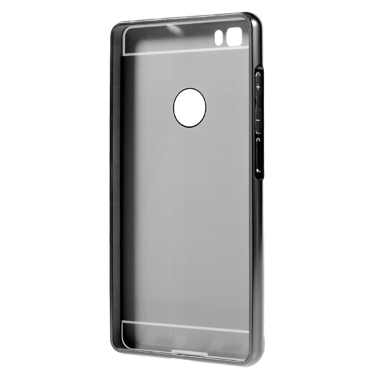 Metal Frame Mirror-like Plastic Back Shell for Huawei Ascend P8 Lite - Black-3
