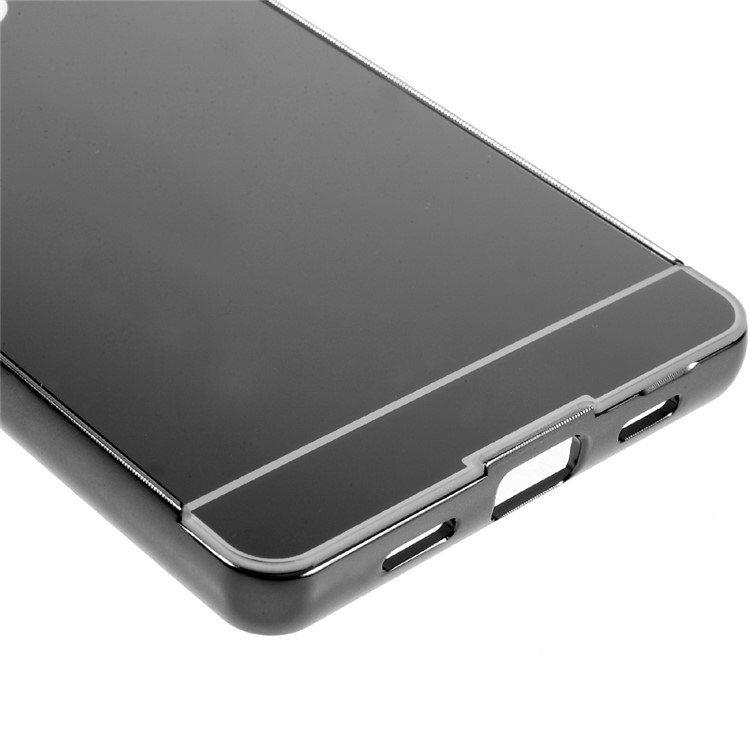 Metal Frame Mirror-like Plastic Back Shell for Huawei Ascend P8 Lite - Black-5