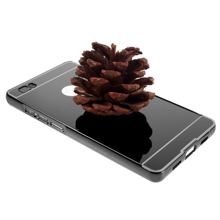 Metal Frame Mirror-like Plastic Back Shell for Huawei Ascend P8 Lite - Black-6