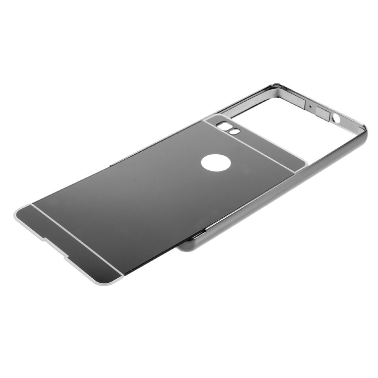 Metal Frame Mirror-like Plastic Back Shell for Huawei Ascend P8 Lite - Black-7