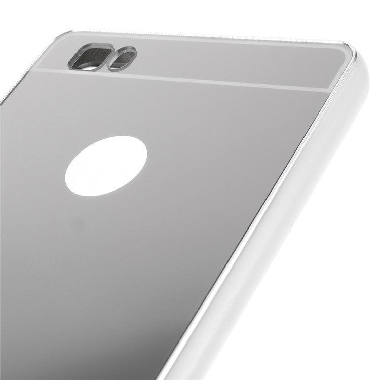 Metal Frame Mirror-like PC Back Case for Huawei Ascend P8 Lite - Silver-4