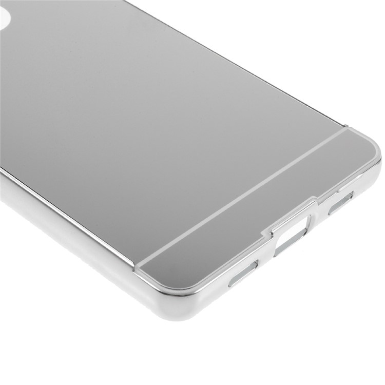 Metal Frame Mirror-like PC Back Case for Huawei Ascend P8 Lite - Silver-5