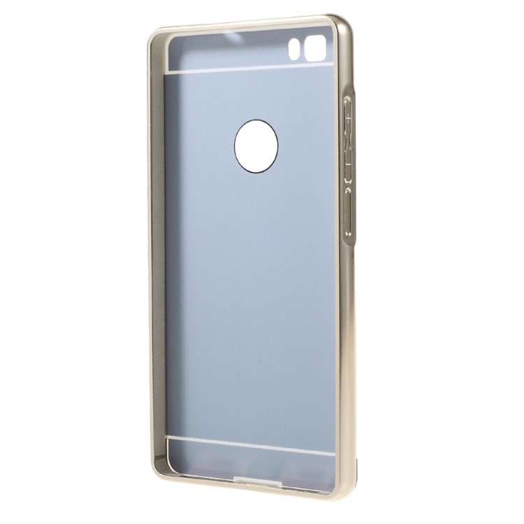 Metal Frame Mirror-like PC Back Phone Case for Huawei Ascend P8 Lite - Gold-2