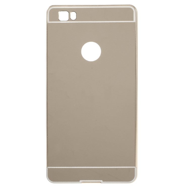 Metal Frame Mirror-like PC Back Phone Case for Huawei Ascend P8 Lite - Gold-3