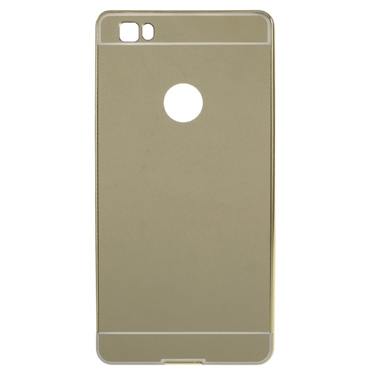 Metal Frame Mirror-like Plastic Back Shell for Huawei Ascend P8 Lite - Champagne Gold-2
