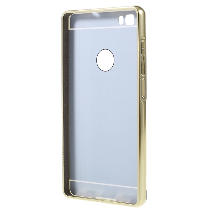 Metal Frame Mirror-like Plastic Back Shell for Huawei Ascend P8 Lite - Champagne Gold-3