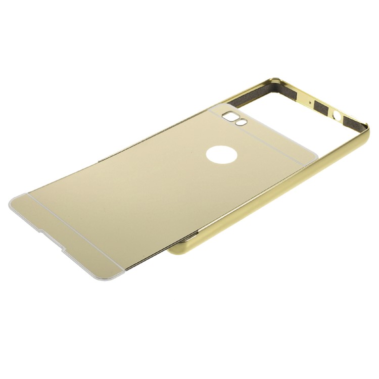 Metal Frame Mirror-like Plastic Back Shell for Huawei Ascend P8 Lite - Champagne Gold-7