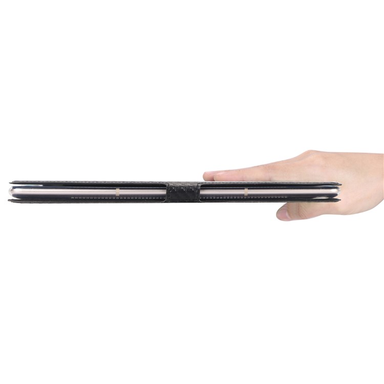WY-1629-1 Carbon Fiber Texture Magnetic Leather Case with Card Holders for Huawei MediaPad M5 10 / M5 10 (Pro) - Black-12