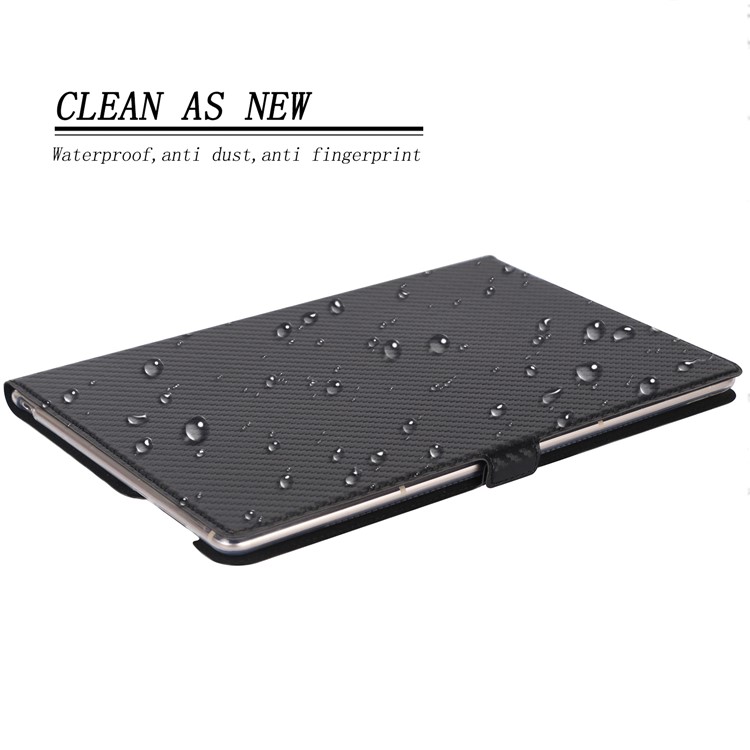WY-1629-1 Carbon Fiber Texture Magnetic Leather Case with Card Holders for Huawei MediaPad M5 10 / M5 10 (Pro) - Black-5