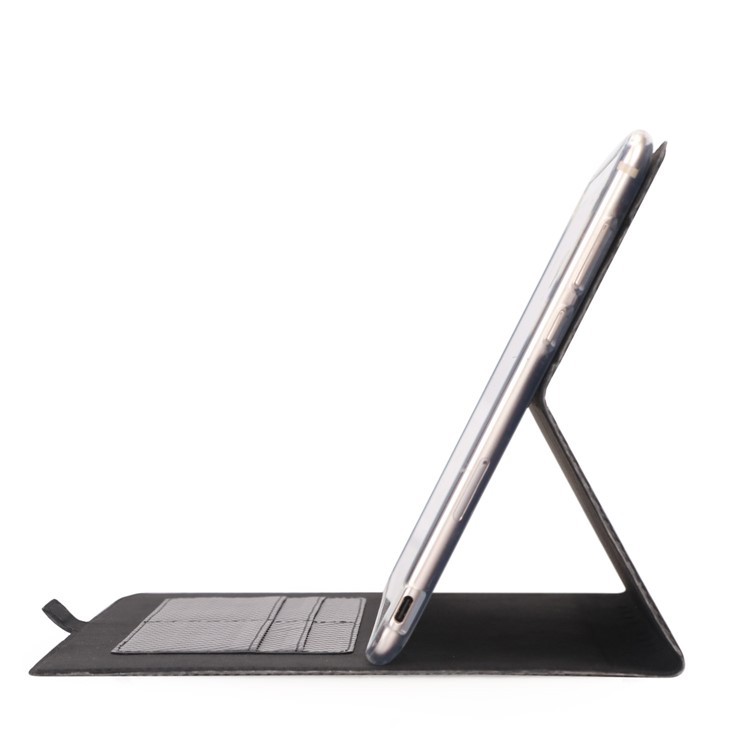 WY-1629-1 Carbon Fiber Texture Magnetic Leather Case with Card Holders for Huawei MediaPad M5 10 / M5 10 (Pro) - Black-9