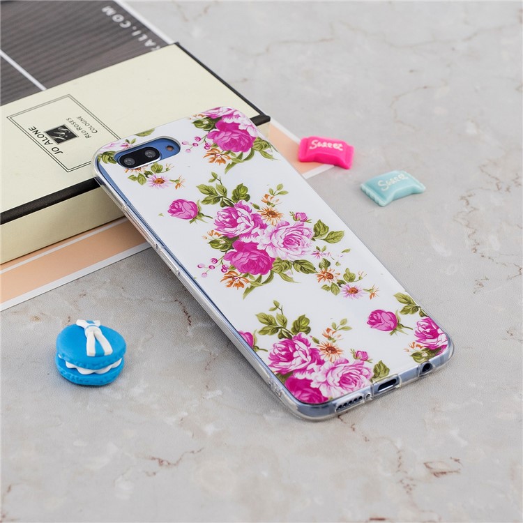 IMD Patterned Luminous TPU Cell Phone Case for Huawei Honor 10 - Blooming Flower-4