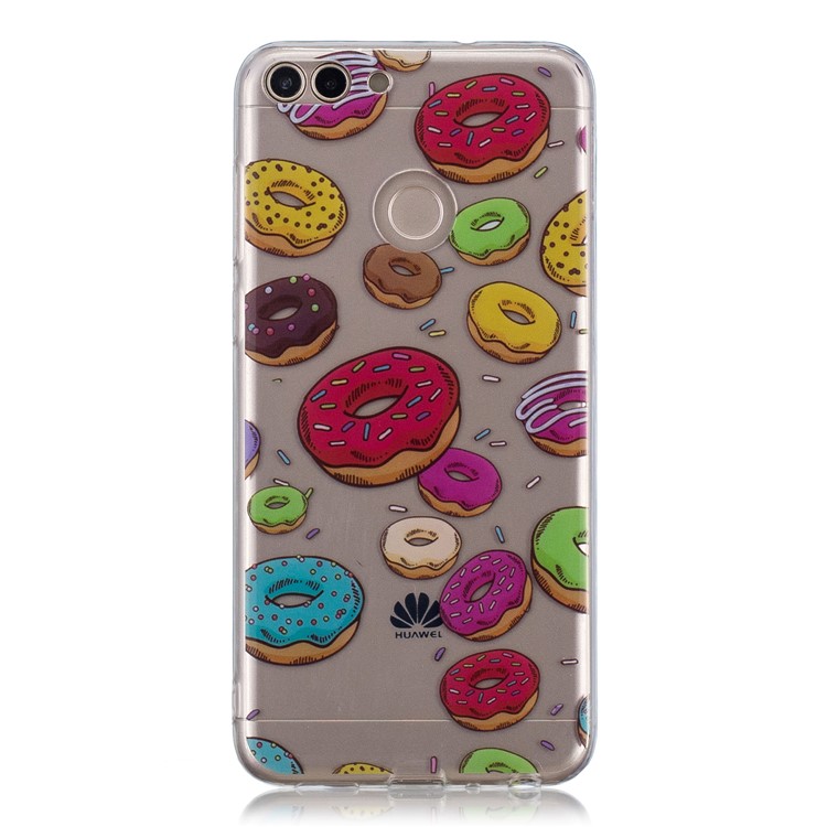 Pattern Printing IMD Soft TPU Cover Shell Case for Huawei P Smart / Enjoy 7S - Doughnuts-1