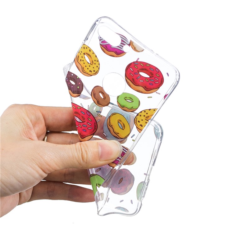 Pattern Printing IMD Soft TPU Cover Shell Case for Huawei P Smart / Enjoy 7S - Doughnuts-4