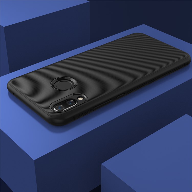 Twill Texture Silicone Back Phone Case for Huawei nova 3 - Black-6