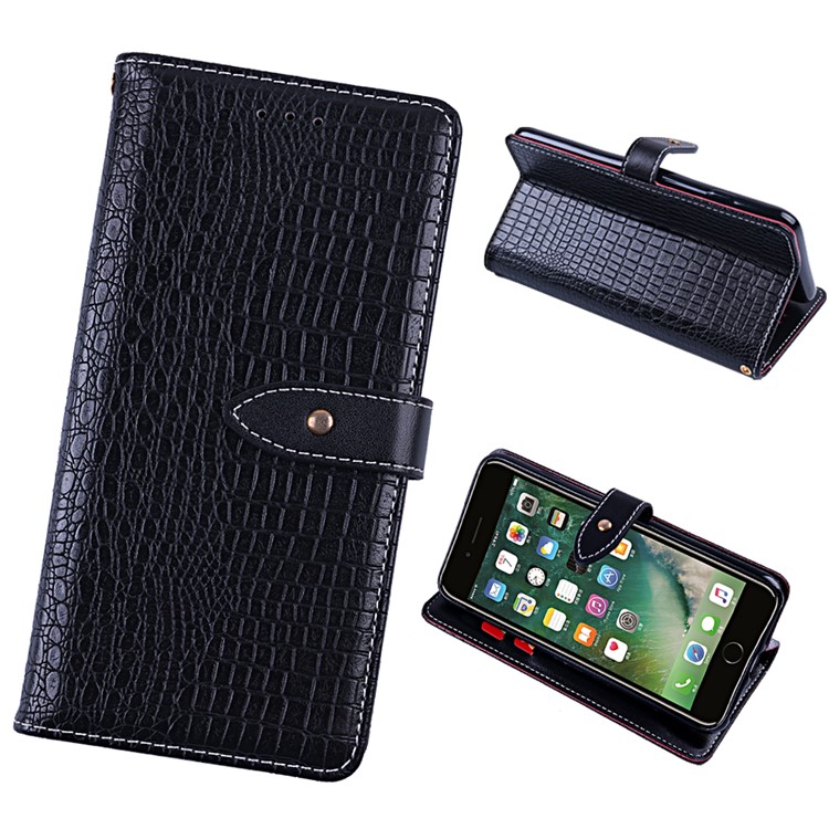 Crocodile Texture PU Leather Wallet Mobile Casing for Huawei P20 Lite / Nova 3e (China) - Black-2