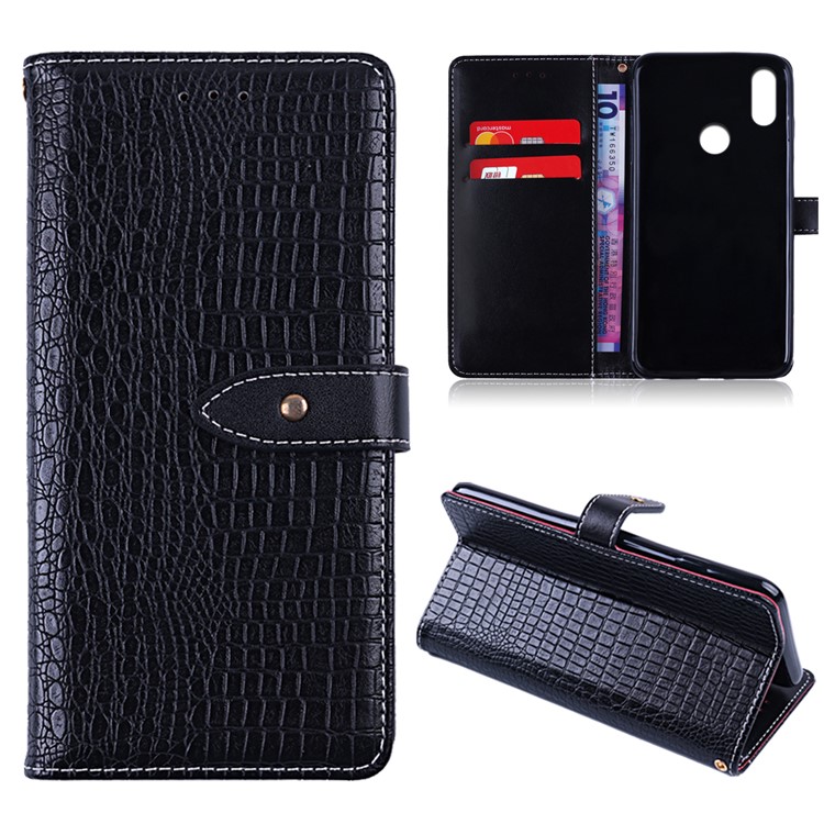 Crocodile Texture PU Leather Wallet Mobile Casing for Huawei P20 Lite / Nova 3e (China) - Black-3