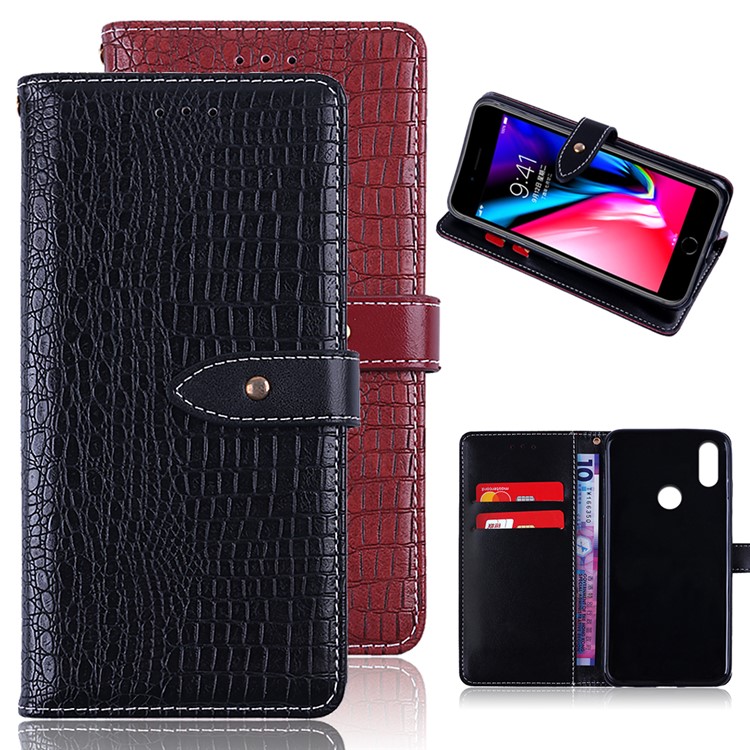 Crocodile Texture PU Leather Wallet Mobile Casing for Huawei P20 Lite / Nova 3e (China) - Black-8