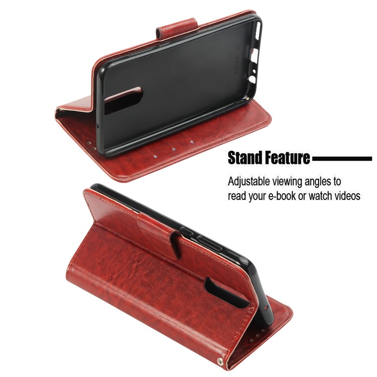 Retro Style PU Leather Wallet Stand Phone Protection Case for Huawei Mate 10 Lite / nova 2i / Maimang 6 / Honor 9i (India) - Brown-4
