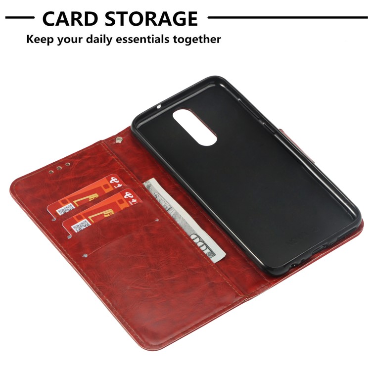 Retro Style PU Leather Wallet Stand Phone Protection Case for Huawei Mate 10 Lite / nova 2i / Maimang 6 / Honor 9i (India) - Brown-6