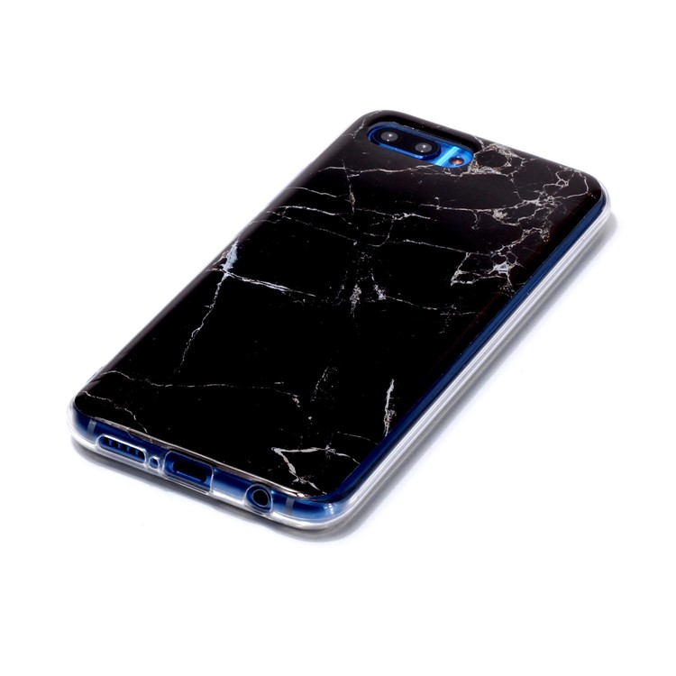 Pattern Printing IMD TPU Phone Cover for Huawei Honor 10 - Black Marble-2