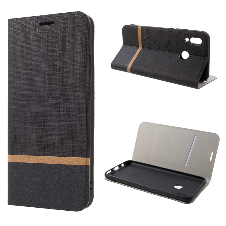 Cross Texture PU Leather Card Holder Stand Casing for Huawei nova 3 - Black-1