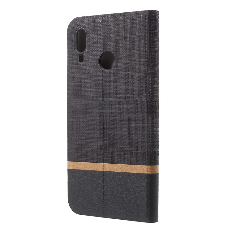 Cross Texture PU Leather Card Holder Stand Casing for Huawei nova 3 - Black-2