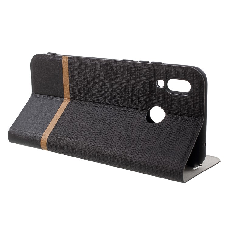 Cross Texture PU Leather Card Holder Stand Casing for Huawei nova 3 - Black-4
