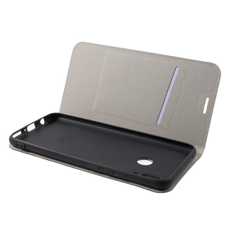 Cross Texture PU Leather Card Holder Stand Casing for Huawei nova 3 - Black-5