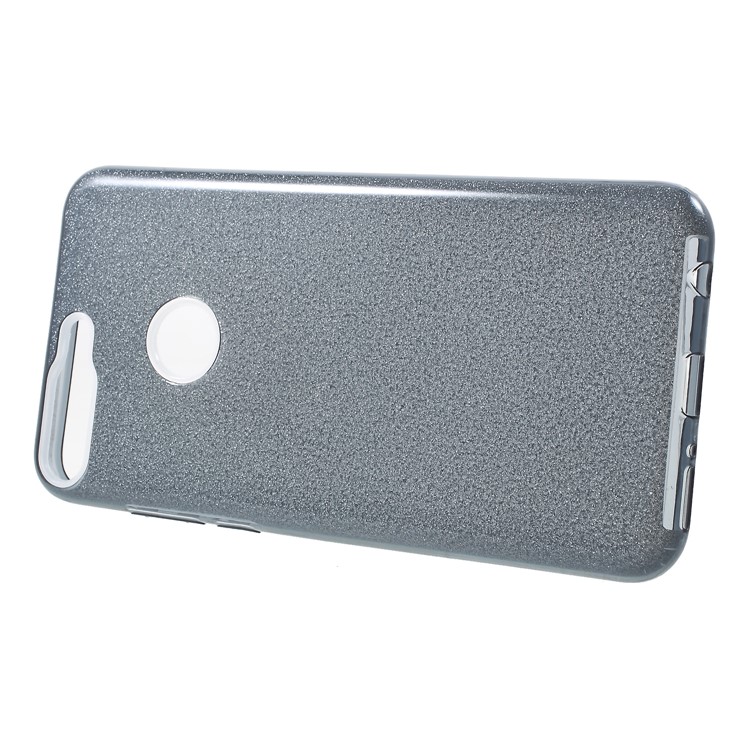 3-in-1 Glittery Powder Paper TPU + PC Hybrid Back Case for Huawei Y7 Prime (2018) / nova 2 lite - Black-2