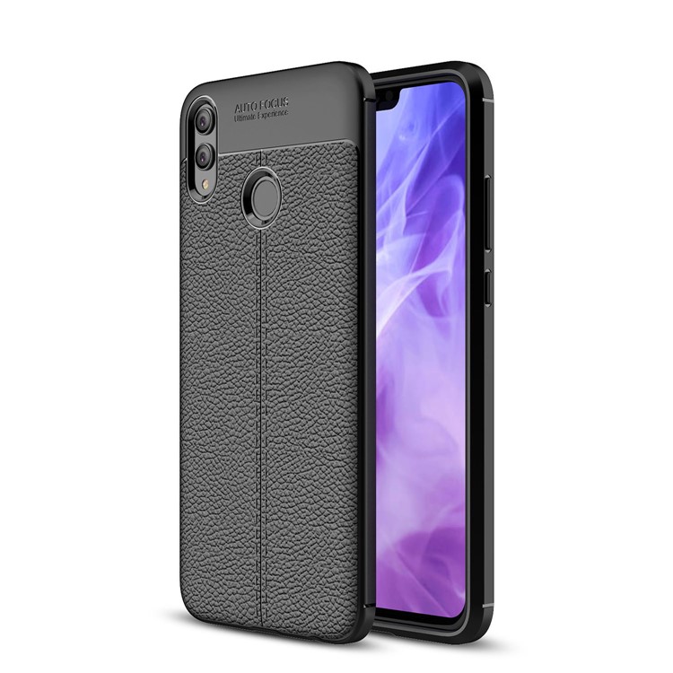 Litchi Texture TPU Mobile Phone Case for Huawei Honor 8X - Black-1