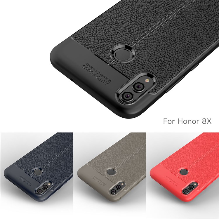 Litchi Texture TPU Mobile Phone Case for Huawei Honor 8X - Black-10
