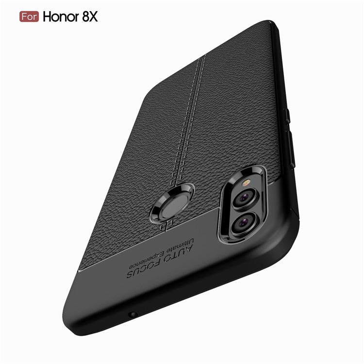 Litchi Texture TPU Mobile Phone Case for Huawei Honor 8X - Black-12