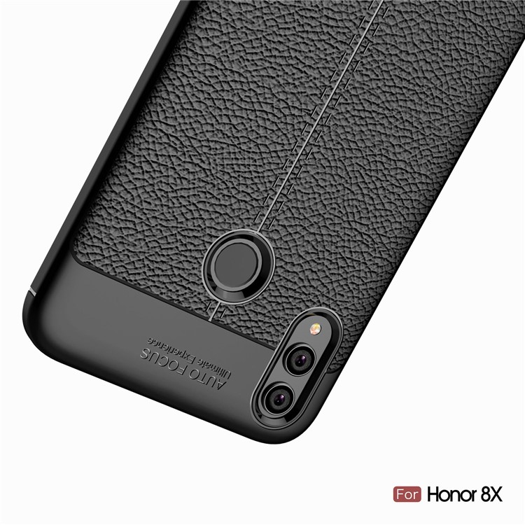 Litchi Texture TPU Mobile Phone Case for Huawei Honor 8X - Black-13