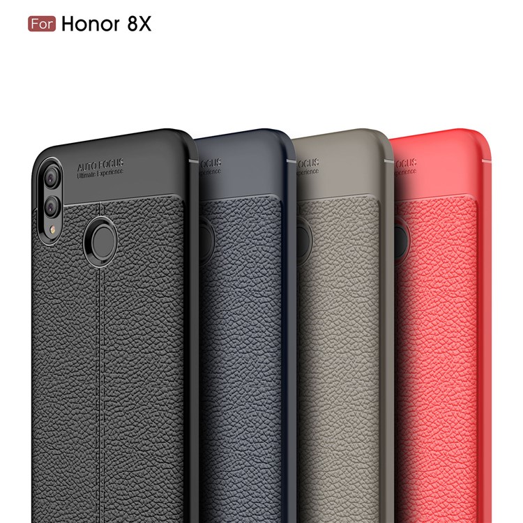 Litchi Texture TPU Mobile Phone Case for Huawei Honor 8X - Black-14