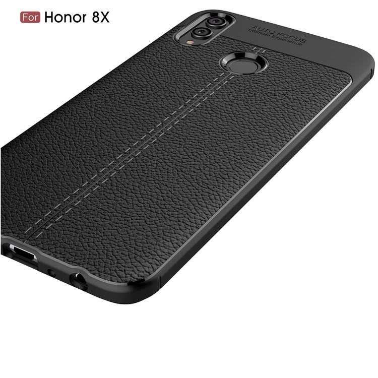 Litchi Texture TPU Mobile Phone Case for Huawei Honor 8X - Black-5