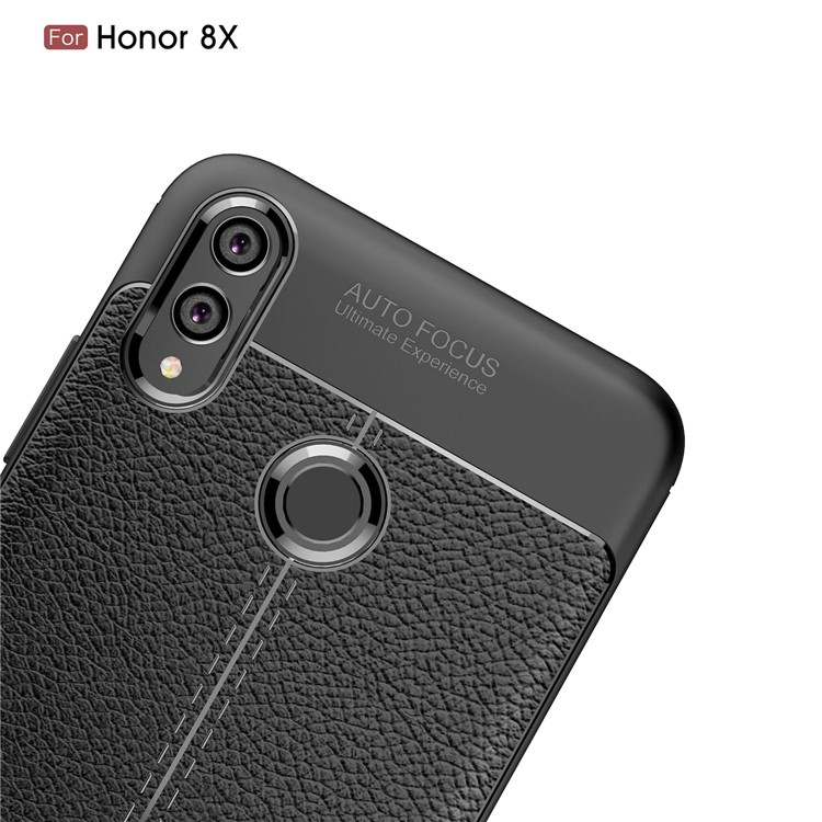 Litchi Texture TPU Mobile Phone Case for Huawei Honor 8X - Black-6