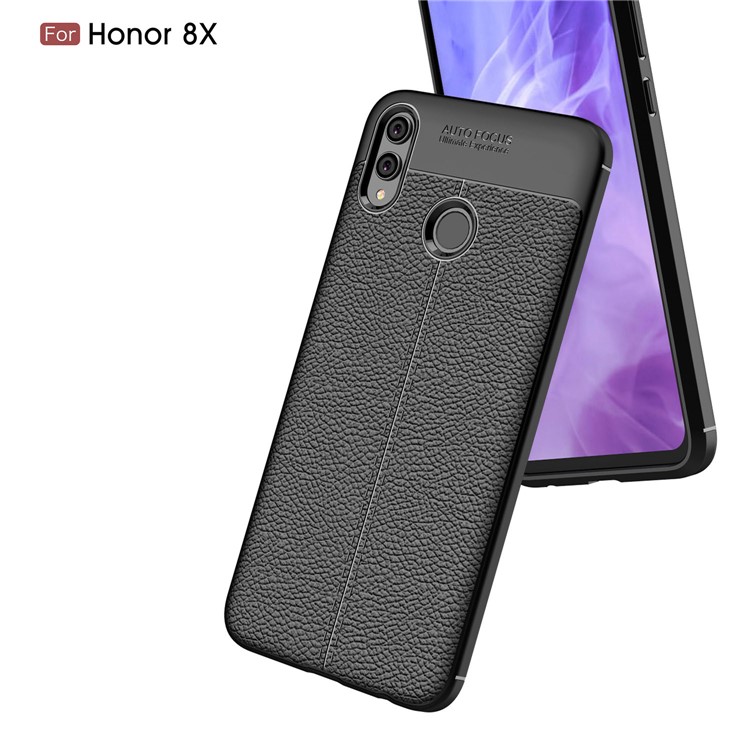Litchi Texture TPU Mobile Phone Case for Huawei Honor 8X - Black-7