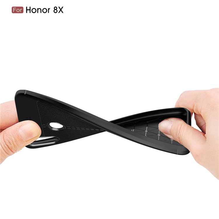 Litchi Texture TPU Mobile Phone Case for Huawei Honor 8X - Black-9