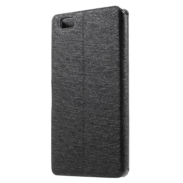 HOLILA Silk Grain Leather Card Holder Cover for Huawei Ascend P8 Lite - Black-2