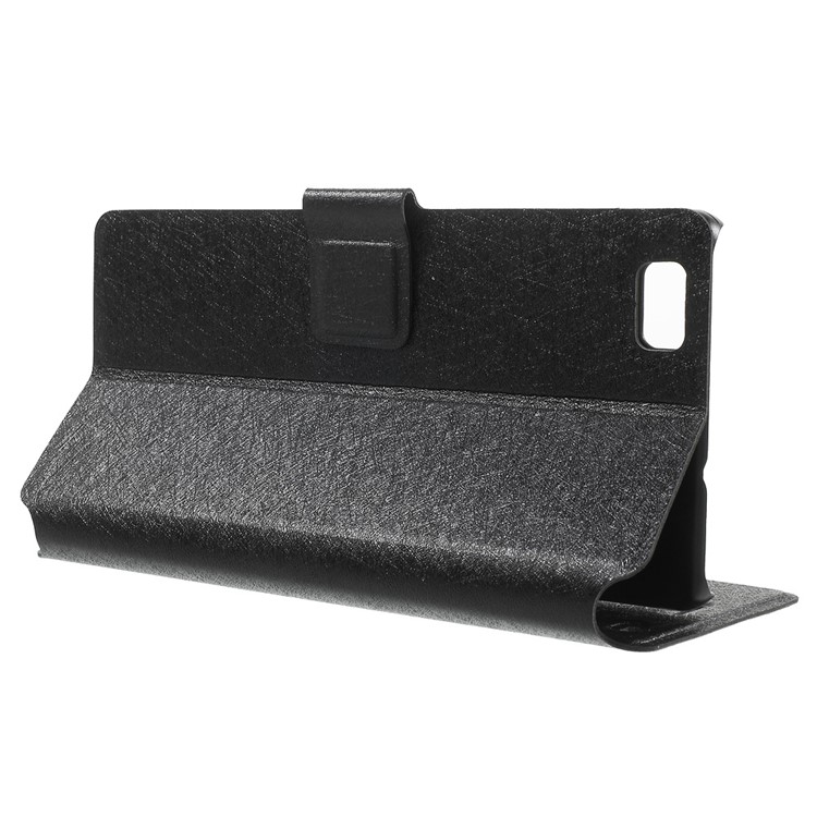 HOLILA Silk Grain Leather Card Holder Cover for Huawei Ascend P8 Lite - Black-3