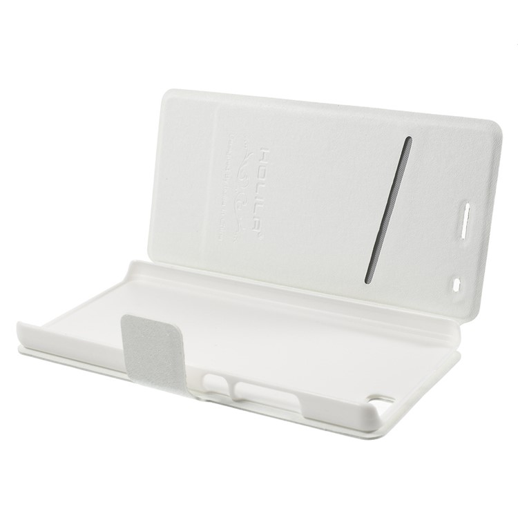 HOLILA Silk Grain Leather Card Slot Case for Huawei Ascend P8 Lite - White-5