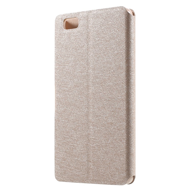 HOLILA Silk Grain Leather Card Holder Cover for Huawei Ascend P8 Lite - Gold-2