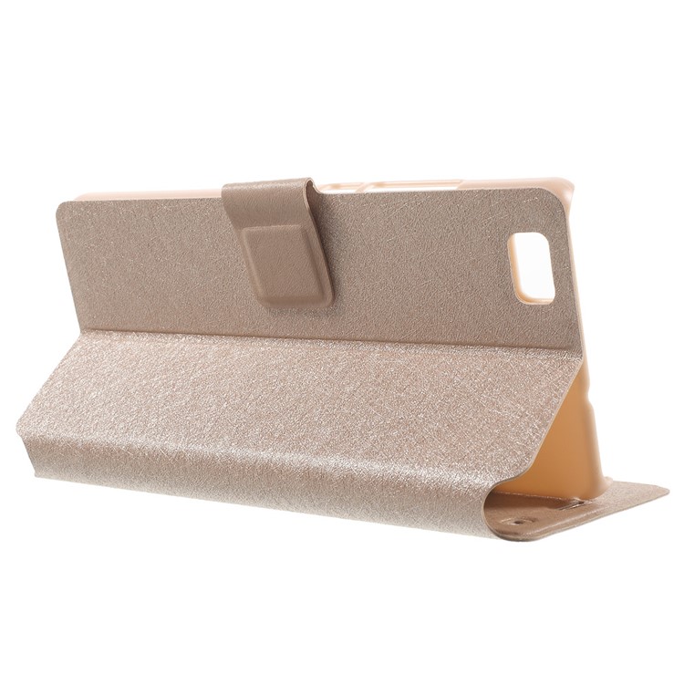 HOLILA Silk Grain Leather Card Holder Cover for Huawei Ascend P8 Lite - Gold-3