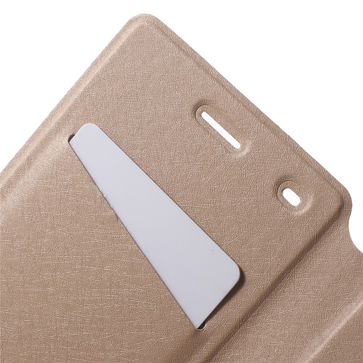 HOLILA Silk Grain Leather Card Holder Cover for Huawei Ascend P8 Lite - Gold-6