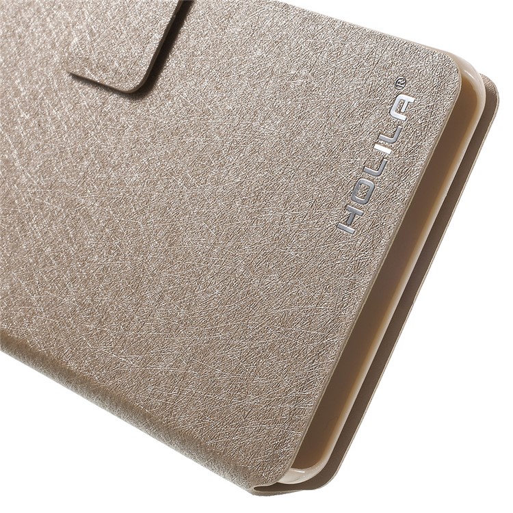 HOLILA Silk Grain Leather Card Holder Cover for Huawei Ascend P8 Lite - Gold-8
