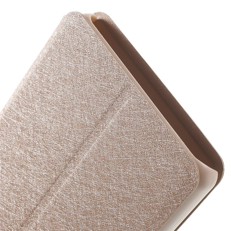 HOLILA Silk Grain Leather Card Holder Cover for Huawei Ascend P8 Lite - Gold-9