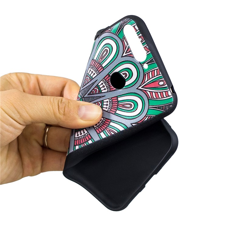 Pattern Printing Embossment Soft TPU Cell Phone Cover for Huawei Honor 7A (with Fingerprint Sensor) / Honor 7A Pro / Enjoy 8e - Symmetric Pattern-5