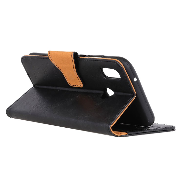 Crazy Horse Split Leather Wallet Stand Phone Shell for Huawei Honor 8X - Black-7