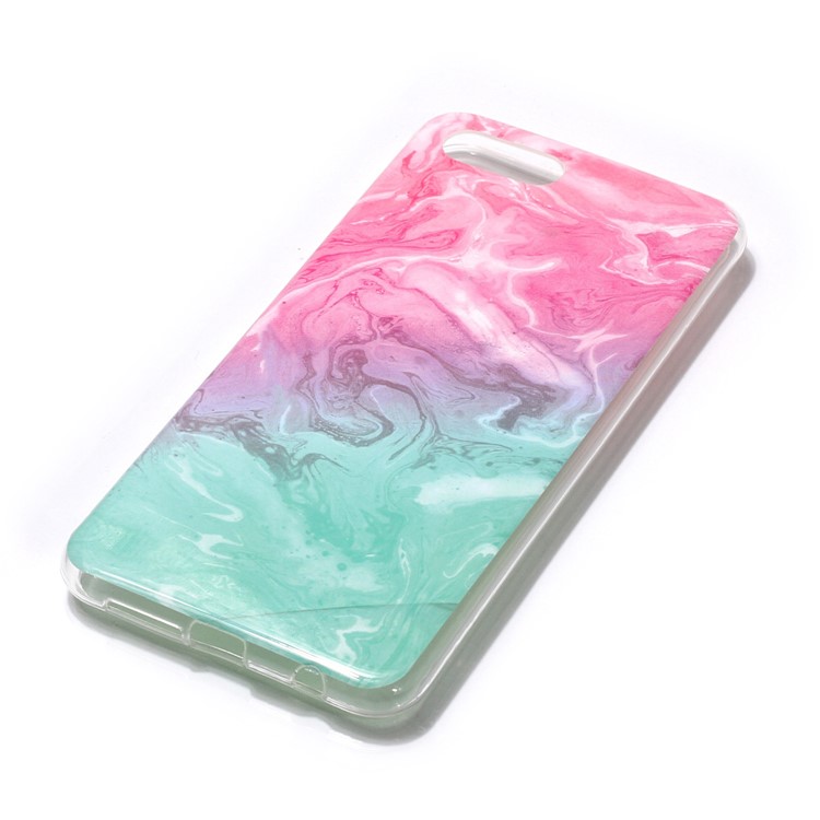 Pattern Printing IMD TPU Phone Case for Huawei Y5 (2018) / Y5 Prime (2018) / Honor 7s / Play 7 - Pink / Blue Marble-2