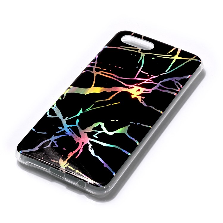 Marble Pattern Color Plated IMD Soft TPU Case for Huawei Y5 (2018) / Y5 Prime (2018) / Honor 7s / Play 7 - Black-2